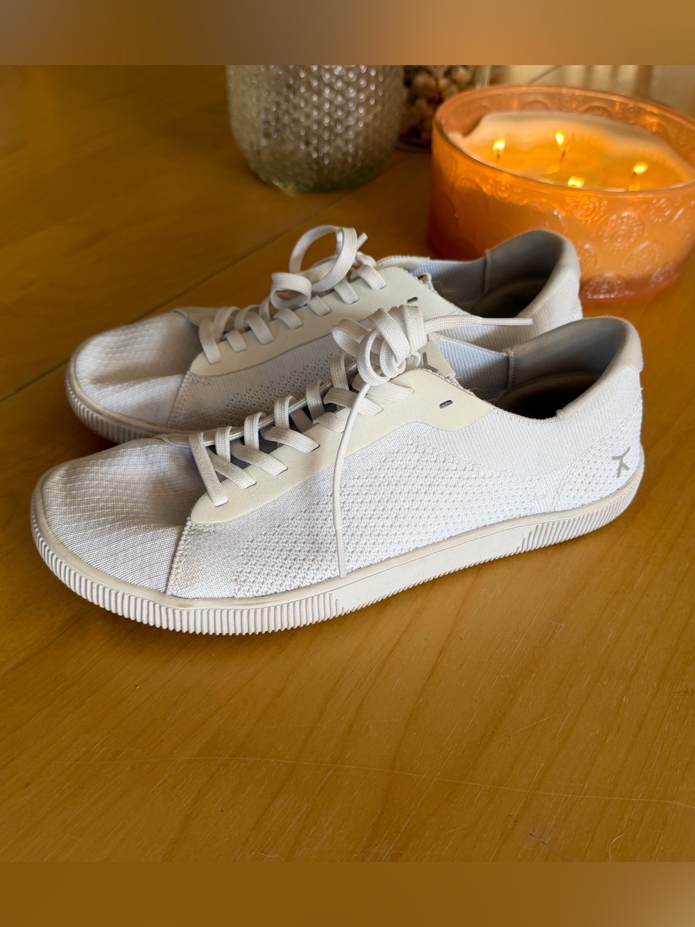 Flux Minimalist White Knit Sneakers